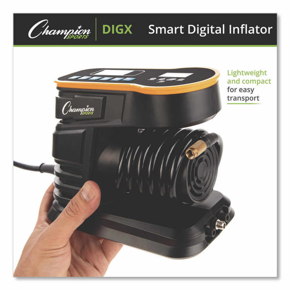 CHAMPION SPORT Sports DIGX Champion Sports Digital Electronic Inflator, 0.78 cu ft/min, 30 psi, 70" Cord