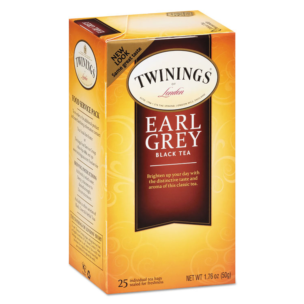 TWININGS NORTH AMERICA INC 09183 Tea Bags, Earl Grey, 1.76 oz, 25/Box