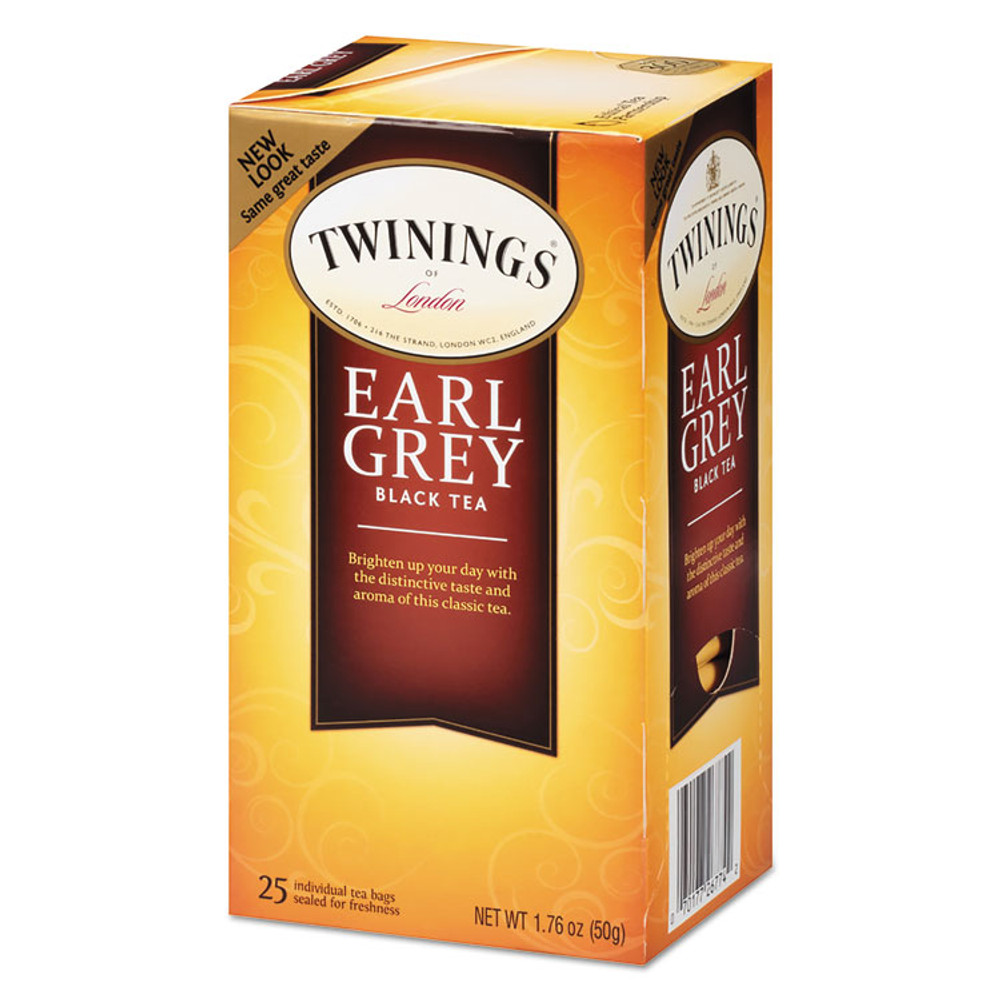 TWININGS NORTH AMERICA INC 09183 Tea Bags, Earl Grey, 1.76 oz, 25/Box