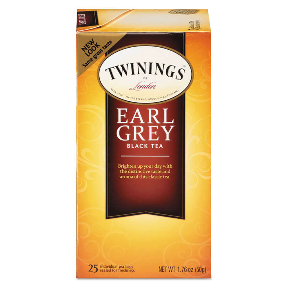 TWININGS NORTH AMERICA INC 09183 Tea Bags, Earl Grey, 1.76 oz, 25/Box