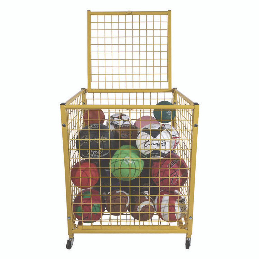 CHAMPION SPORT Sports LRCS Half Size Lockable Ball Locker, Metal, 132 lb Capacity, 29 x 27 x 31, Yellow