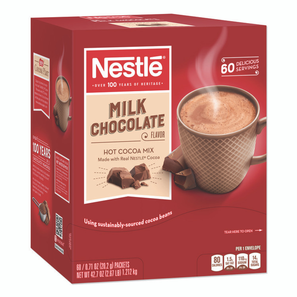 NESTLE Nestlé® 26791 Hot Cocoa Mix, Milk Chocolate, 0.71 oz Packet, 60 Packets/Box