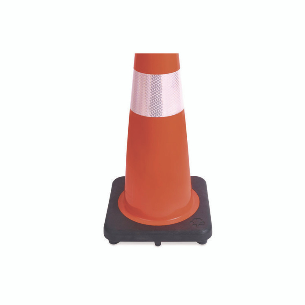 TATCO 25960 Tatco Traffic Cone, 14.5 x 1 x 36, Orange/Silver