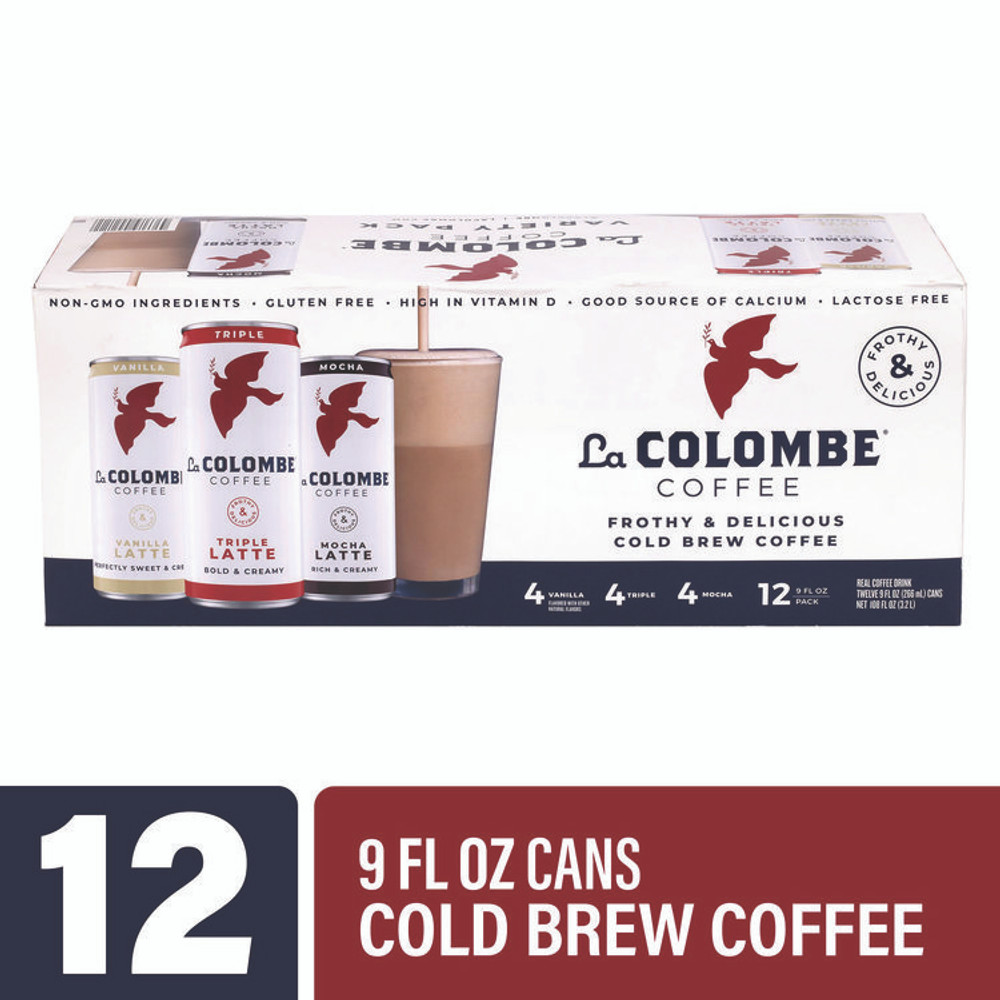 LA COLOMBE COFFEE ROASTERS 22002272 Draft Latte Cold Brew, Assorted Flavors, 9 oz Can, 12/Carton