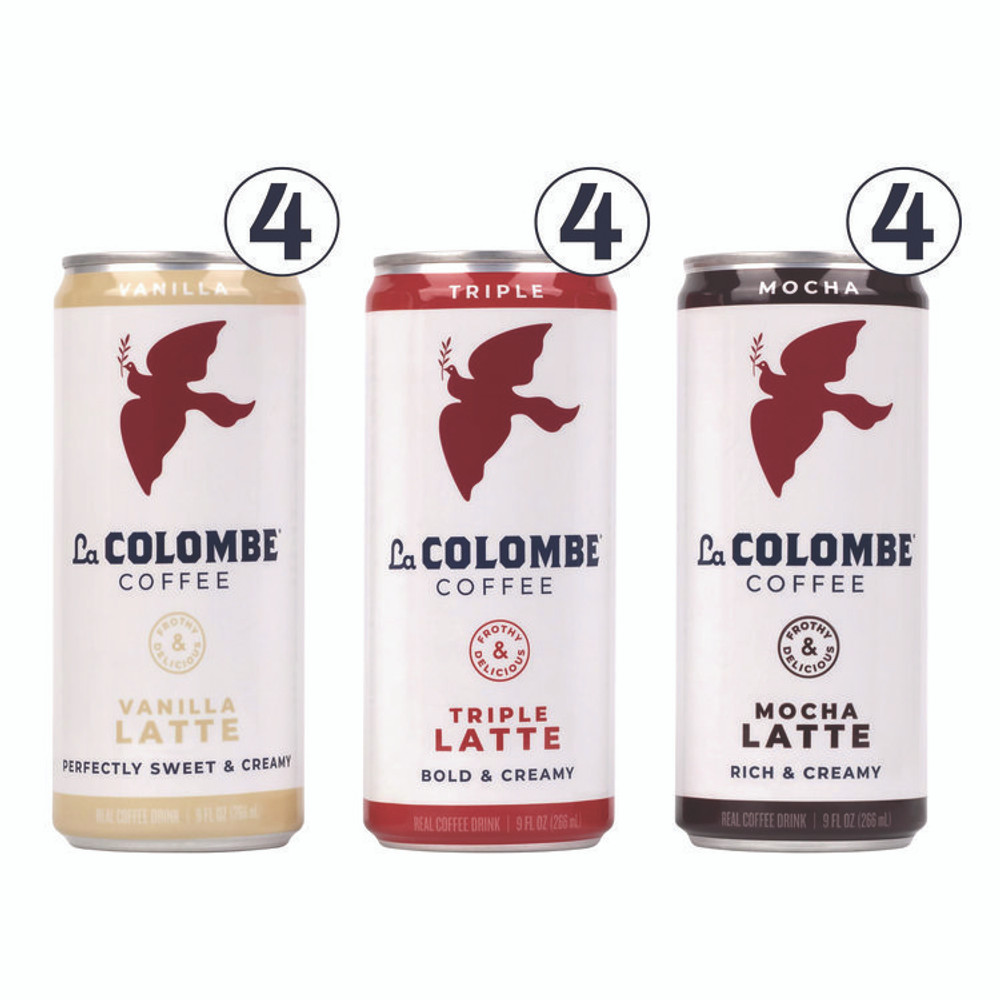 LA COLOMBE COFFEE ROASTERS 22002272 Draft Latte Cold Brew, Assorted Flavors, 9 oz Can, 12/Carton