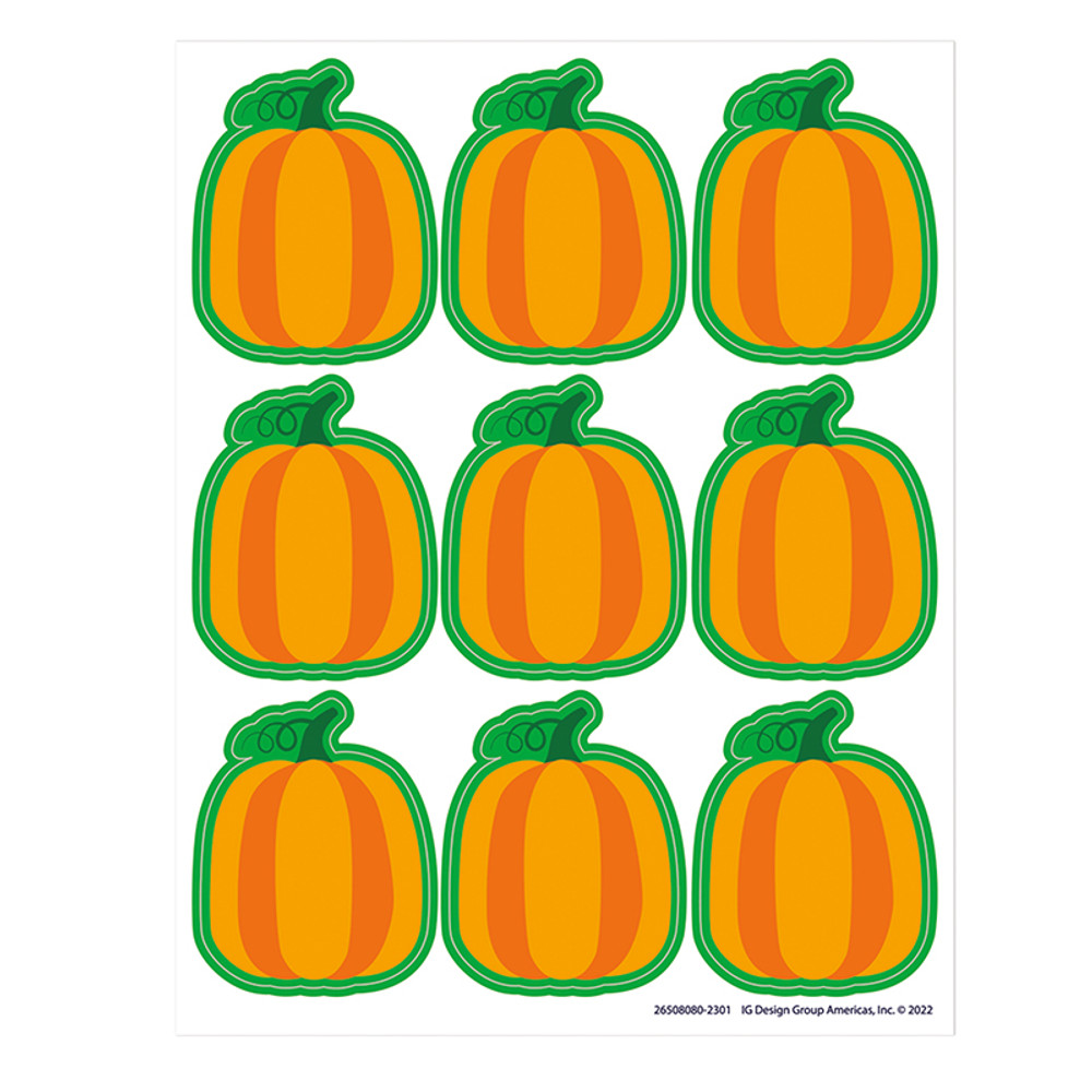 EUREKA Eureka® Fall Pumpkin Giant Stickers, Pack of 36