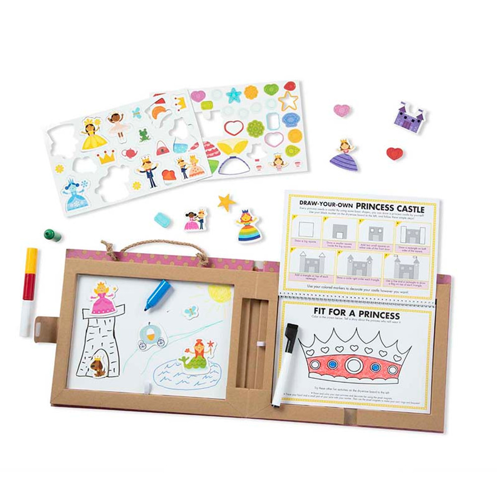 MELISSA & DOUG Melissa & Doug Natural Play: Play, Draw, Create Reusable Drawing & Magnet Kit - Princesses