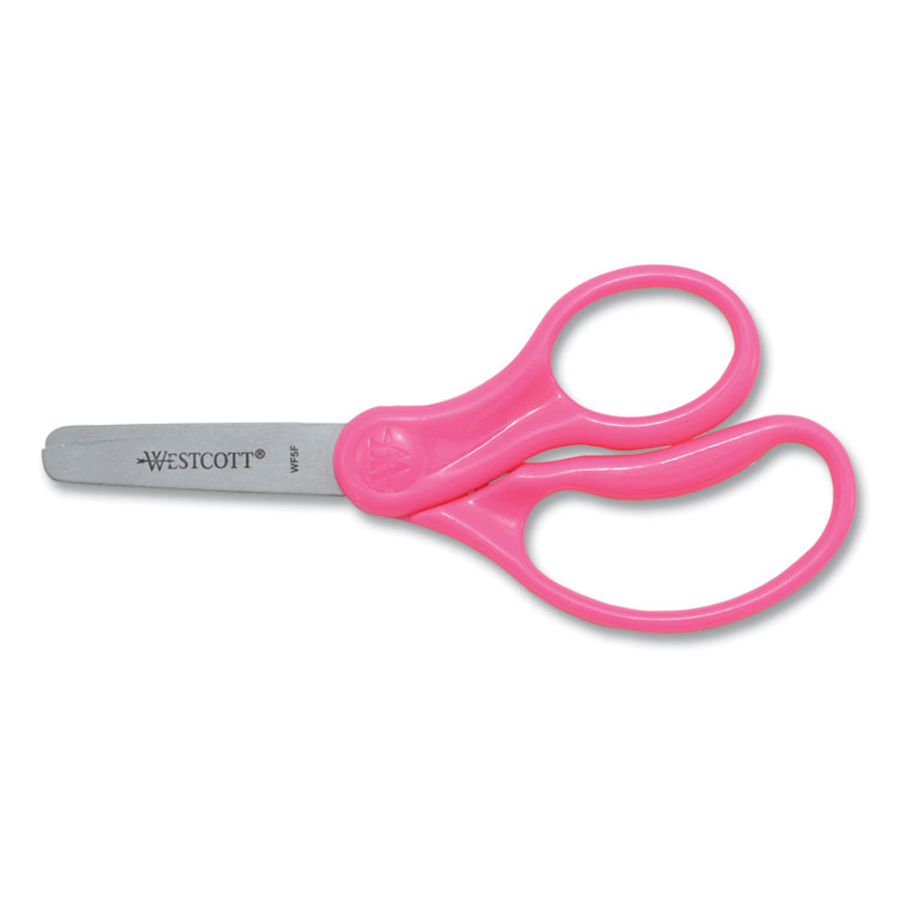 EVERSHARP PEN CO. Westcott® 13130 For Kids Scissors, Rounded Tip, 5" Long, 1.75" Cut Length, Straight Handle, Randomly Assorted Handle Color