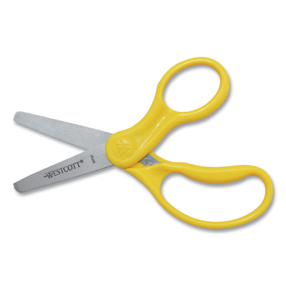 EVERSHARP PEN CO. Westcott® 13130 For Kids Scissors, Rounded Tip, 5" Long, 1.75" Cut Length, Straight Handle, Randomly Assorted Handle Color