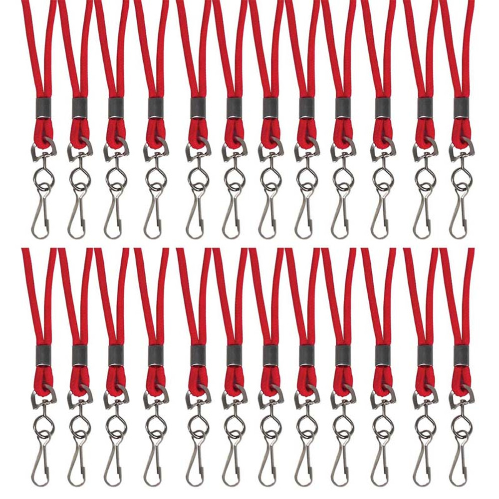 C-LINE PRODUCTS INC C-Line® Standard Lanyard, Red, Swivel Hook, Pack of 24