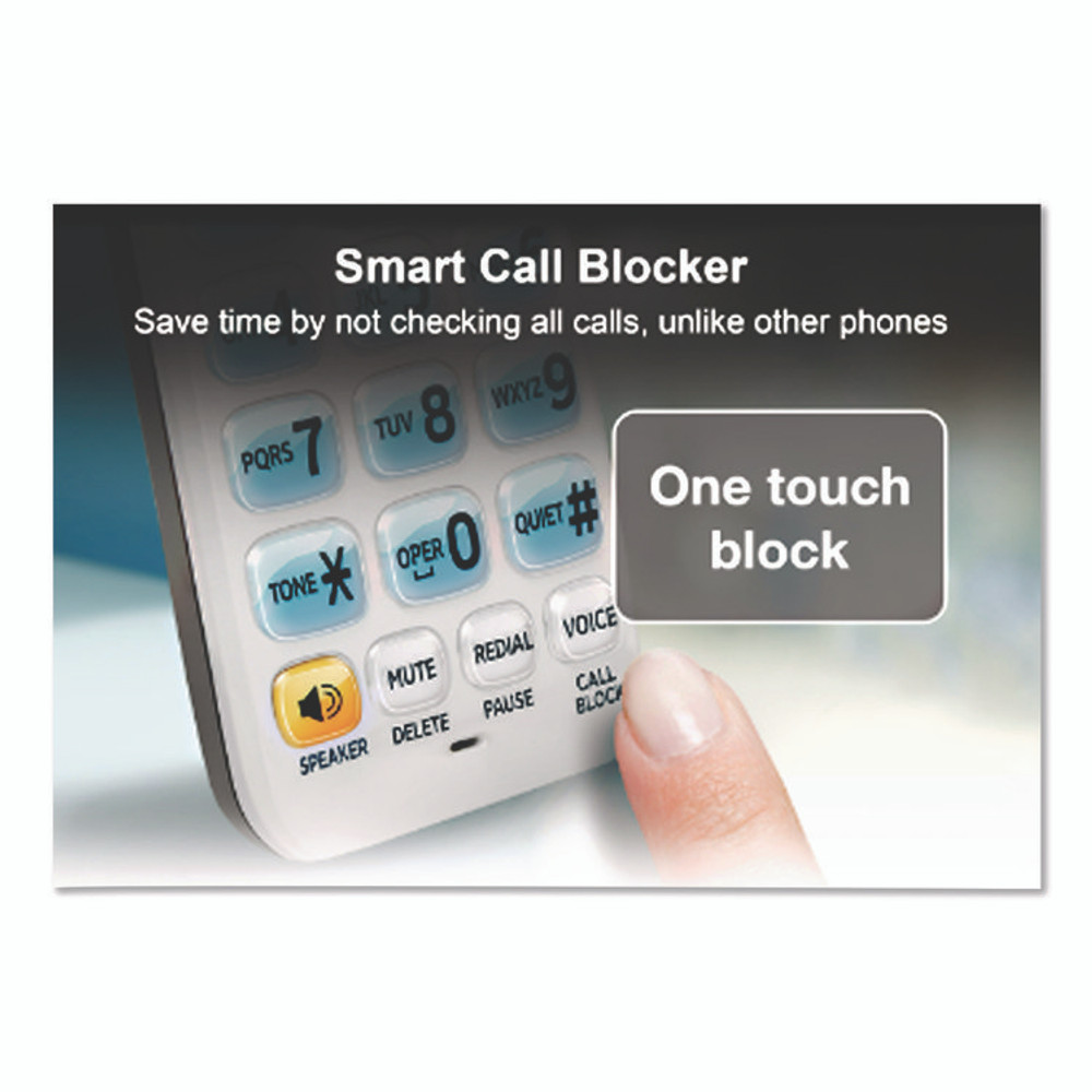 VTECH COMMUNICATIONS AT&T® DL72310 Connect to Cell DL72310 Cordless Telephone, Base and 2 Additional Handsets, White/Silver