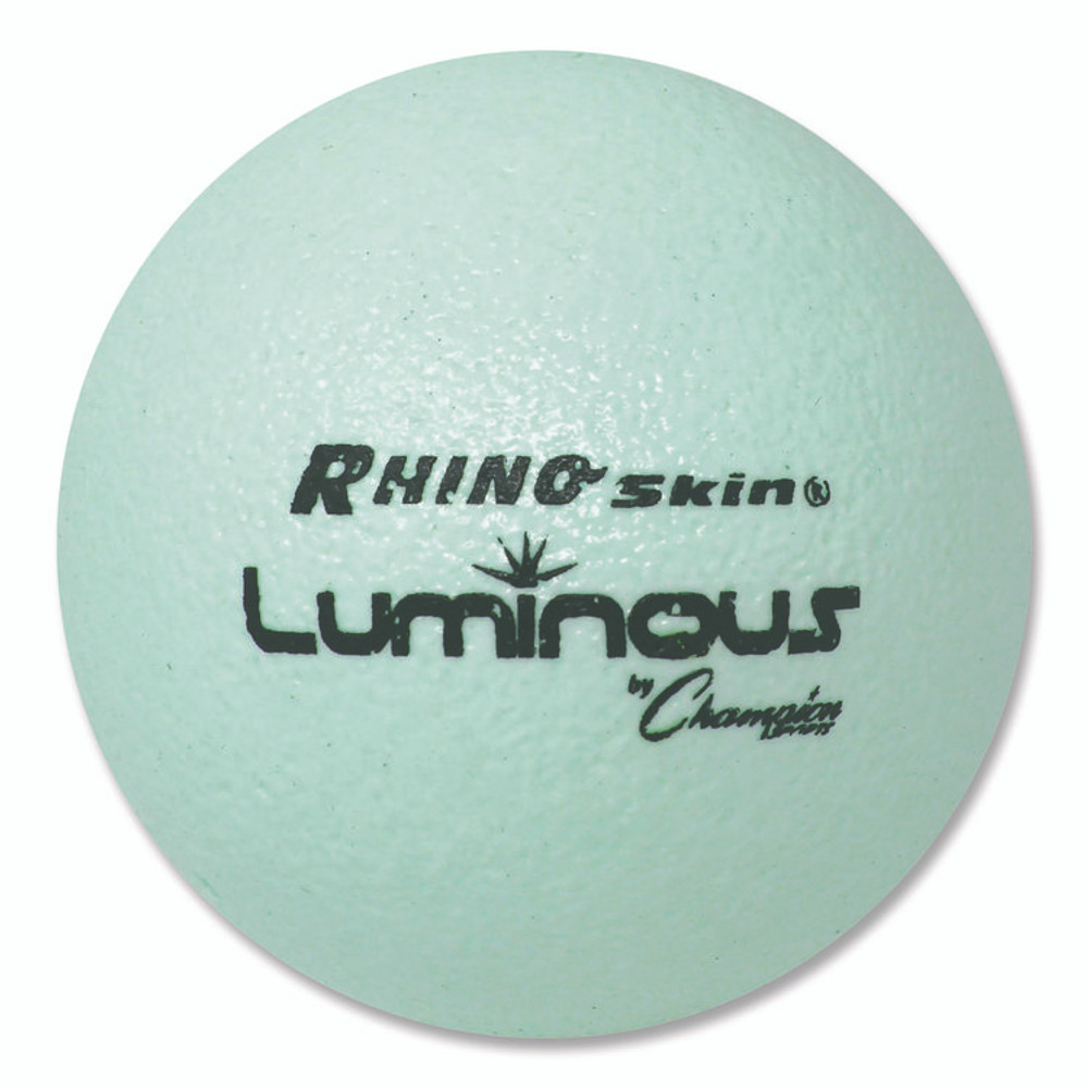 CHAMPION SPORT Sports RXLUMSET Rhino Skin Luminous Dodgeball Set, 6.3" Diameter, Luminous White/Blue, 6/Set