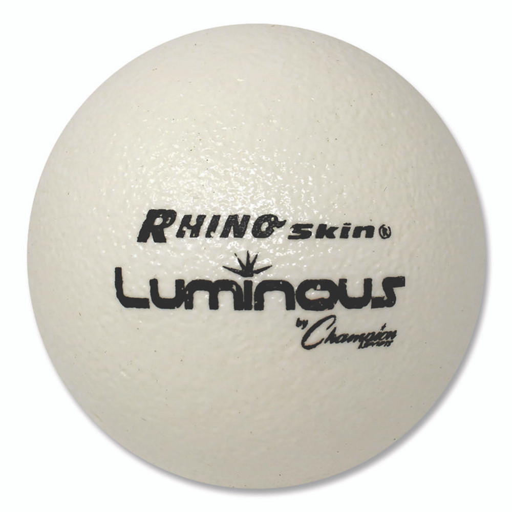 CHAMPION SPORT Sports RXLUMSET Rhino Skin Luminous Dodgeball Set, 6.3" Diameter, Luminous White/Blue, 6/Set