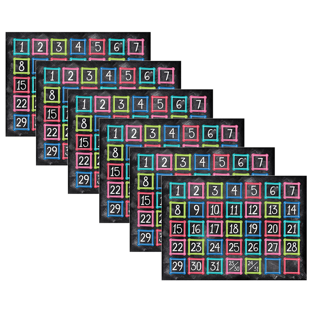 CREATIVE TEACHING PRESS Creative Teaching Press® Colorful Chalk Calendar Days, 35 Per Pack, 6 Packs