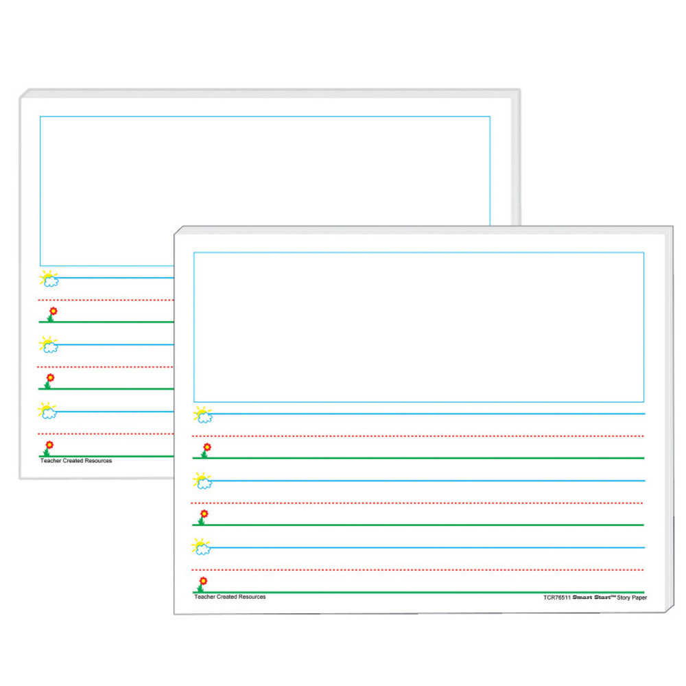 TEACHER CREATED RESOURCES Teacher Created Resources® Smart Start K-1 Story Paper: 100 Sheets Per Pack, 2 Packs