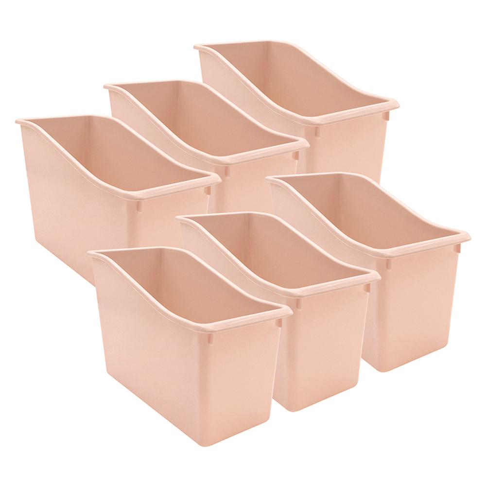 TEACHER CREATED RESOURCES Teacher Created Resources® Blush Plastic Book Bin, Pack of 6