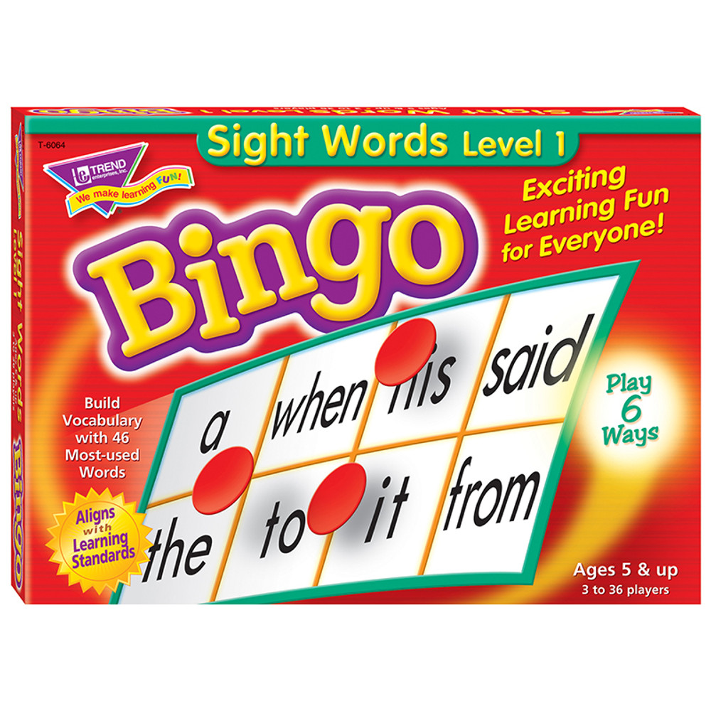 TREND ENTERPRISES INC. TREND Sight Words Level 1 Bingo Game