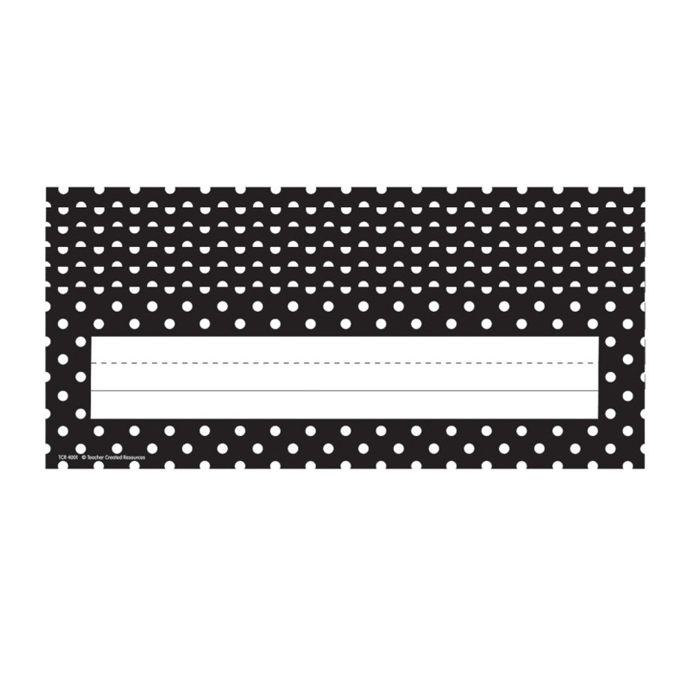 TEACHER CREATED RESOURCES Teacher Created Resources® Black Polka Dots Flat Name Plates, 36 Per Pack, 6 Packs