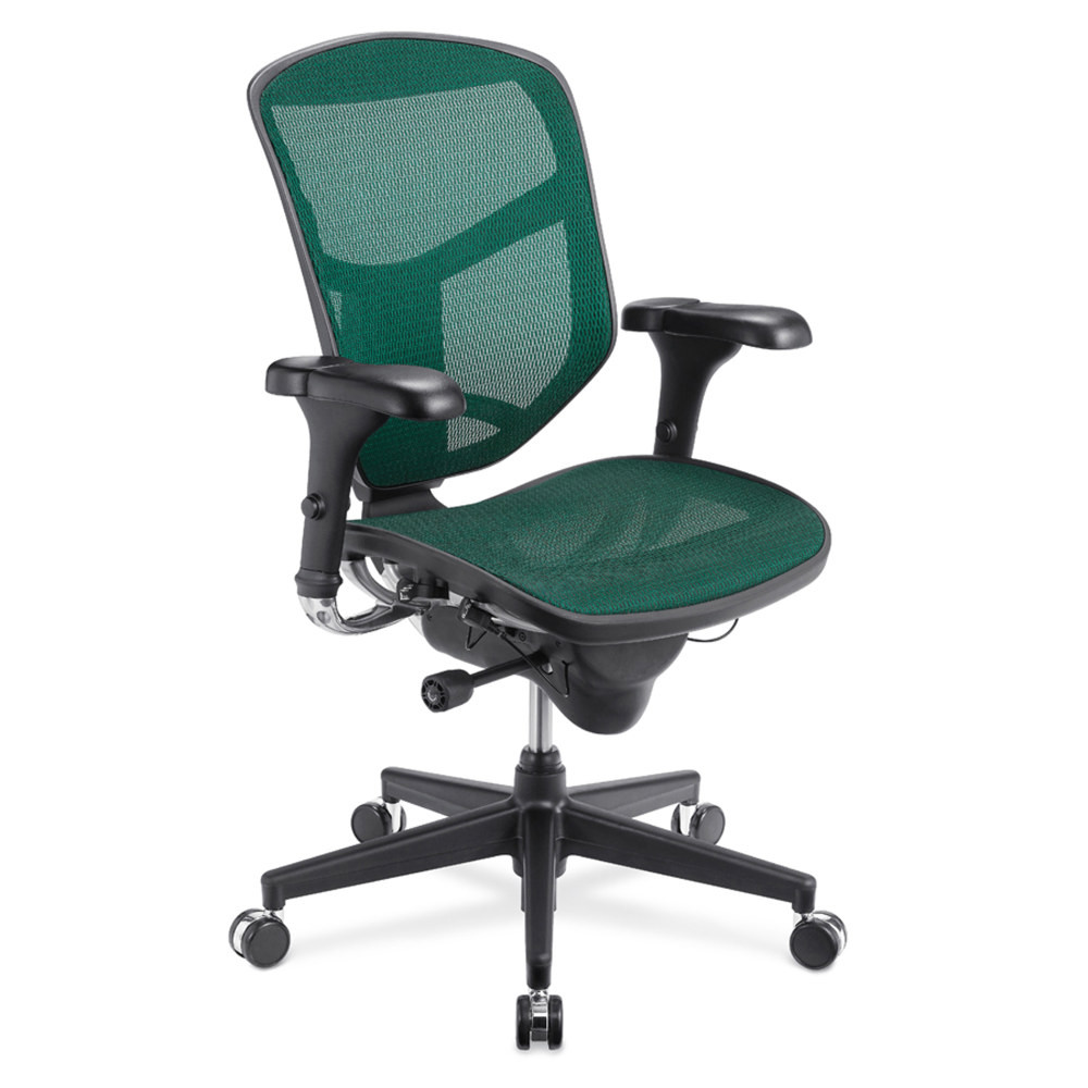 RAYNOR MARKETING, LTD. QUANTUM GREEN WorkPro Quantum 9000 Series Ergonomic Mesh/Mesh Mid-Back Chair, Black/Green, BIFMA Compliant