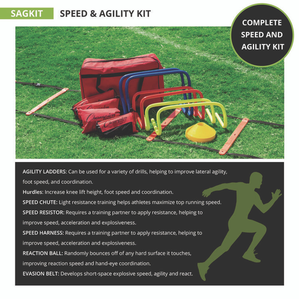 CHAMPION SPORT Sports SAGKIT Speed and Agility Kit, with Carry Bag