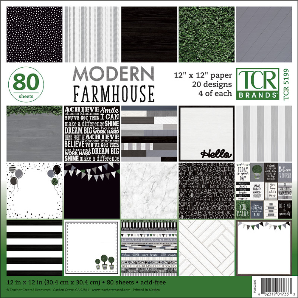 TEACHER CREATED RESOURCES Teacher Created Resources® Modern Farmhouse Project Paper, 12" x 12", 80 Sheets