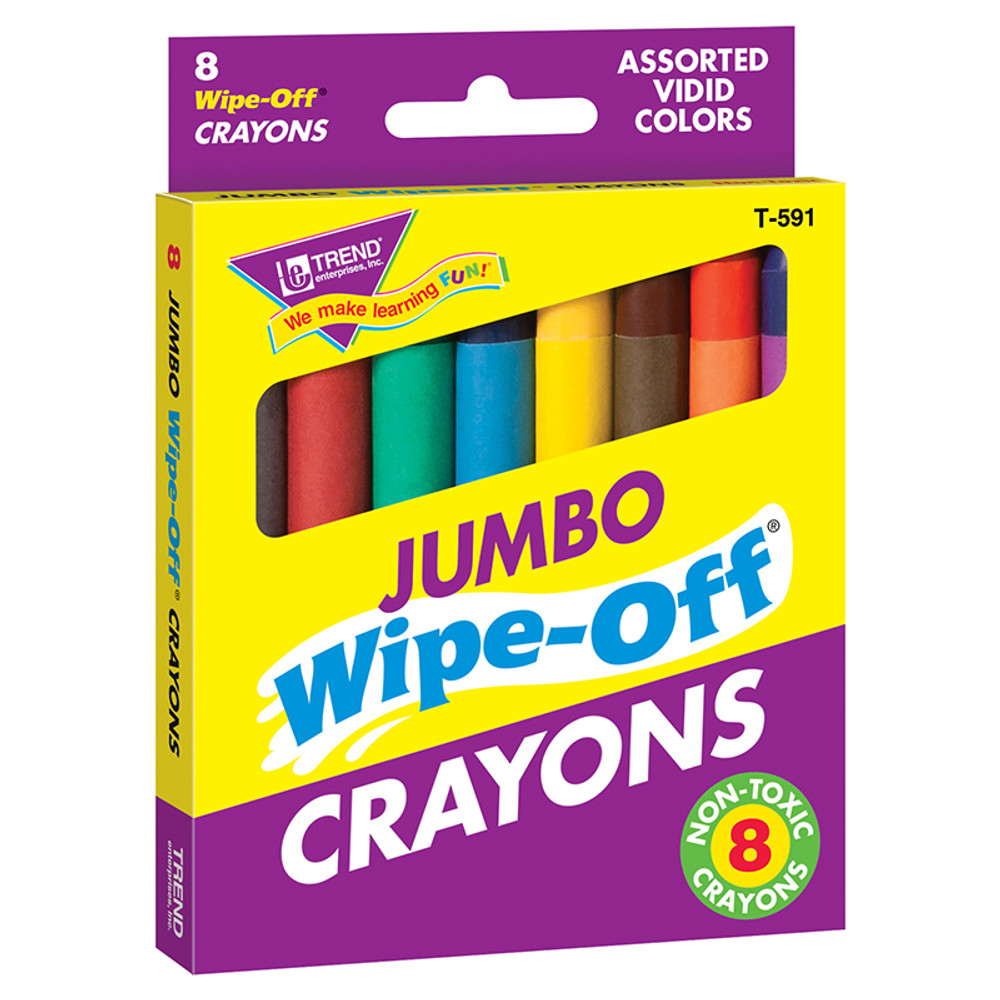 TREND ENTERPRISES INC. TREND 8-Pack Jumbo Assorted Wipe-Off® Crayons