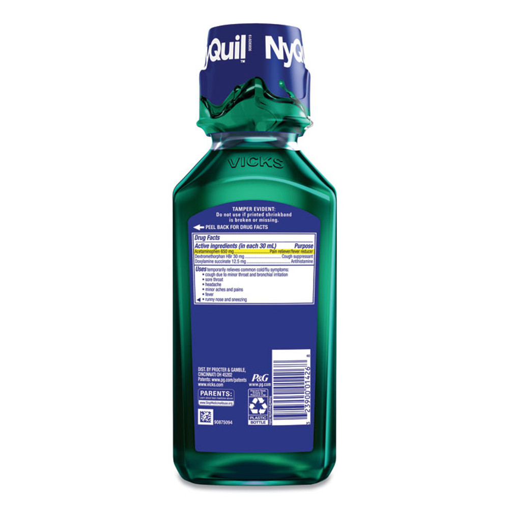 PROCTER & GAMBLE Vicks® 01426EA NyQuil Cold and Flu Nighttime Liquid, 12 oz Bottle