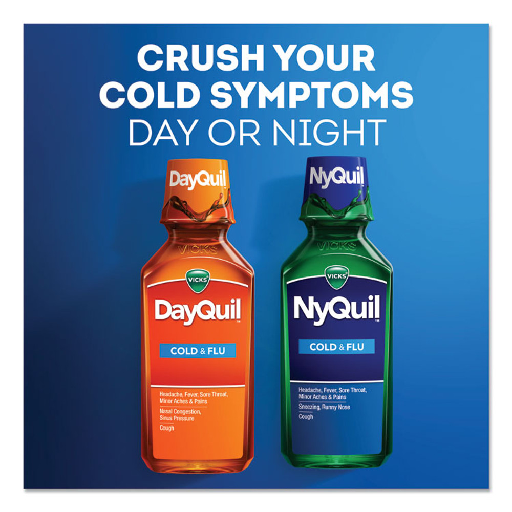 PROCTER & GAMBLE Vicks® 01426EA NyQuil Cold and Flu Nighttime Liquid, 12 oz Bottle