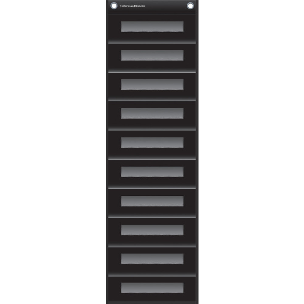 TEACHER CREATED RESOURCES Teacher Created Resources® File Storage Pocket Chart, 10 Pockets, Black, 14" x 58"