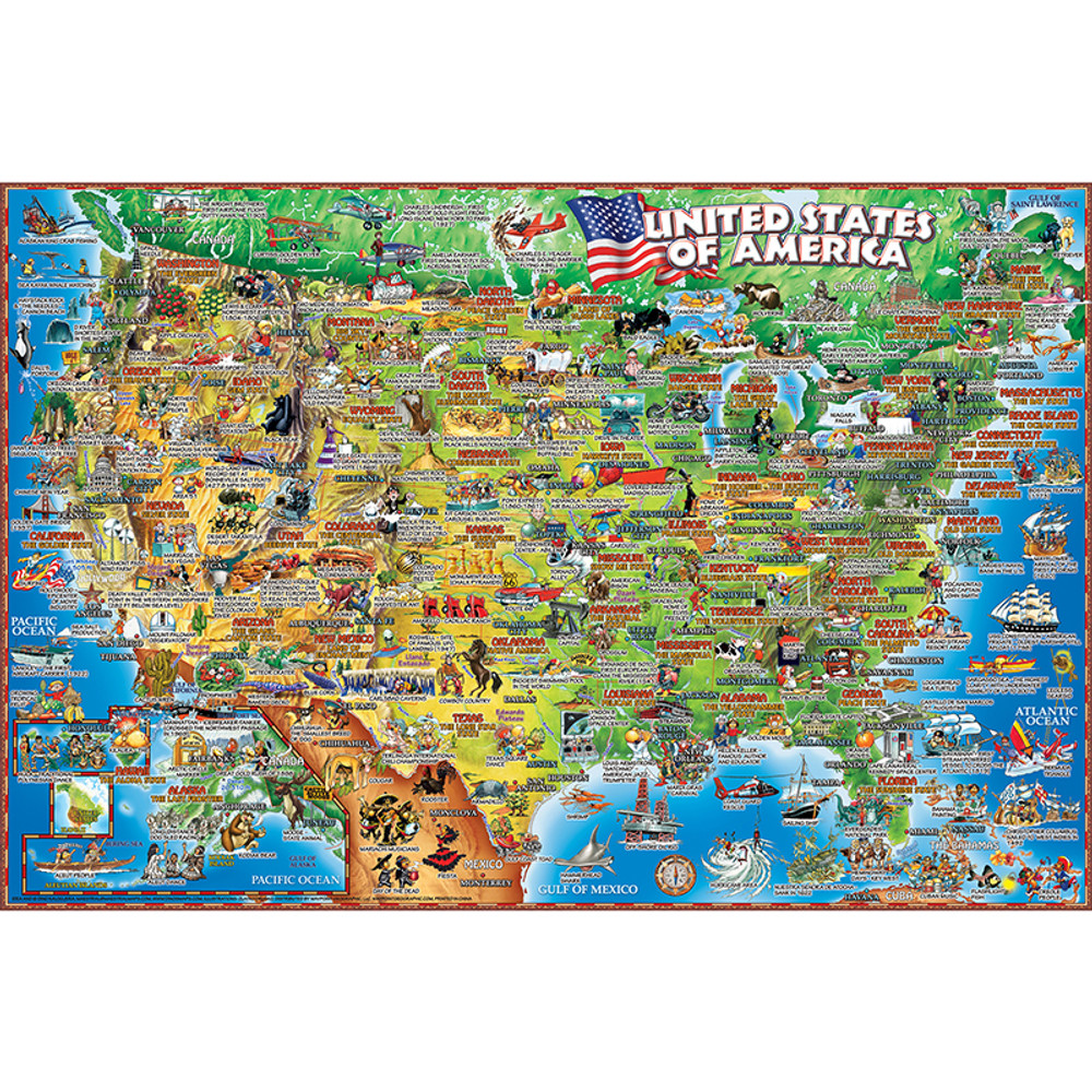 WAYPOINT GEOGRAPHIC Maestral United States Illustrated 250 Piece Jigsaw Puzzle