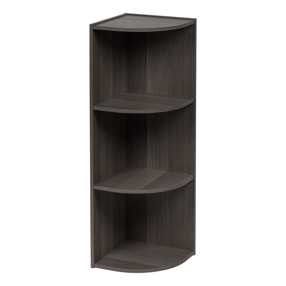 IRIS USA, INC. Iris 596487  35inH Curved 3-Shelf Corner Bookcase, Gray