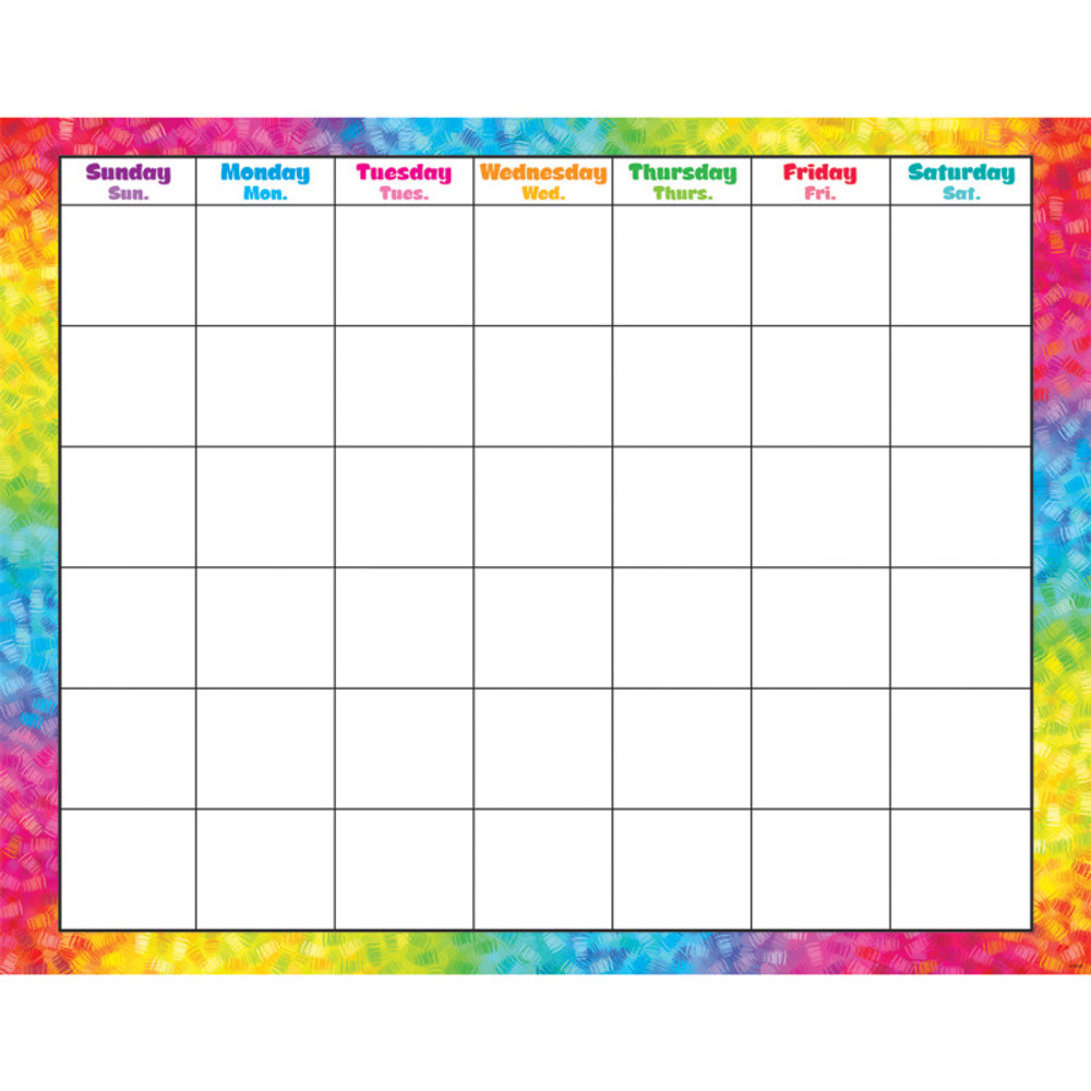 TREND ENTERPRISES INC. TREND Colorful Brush Strokes Wipe-Off® Calendar, Monthly