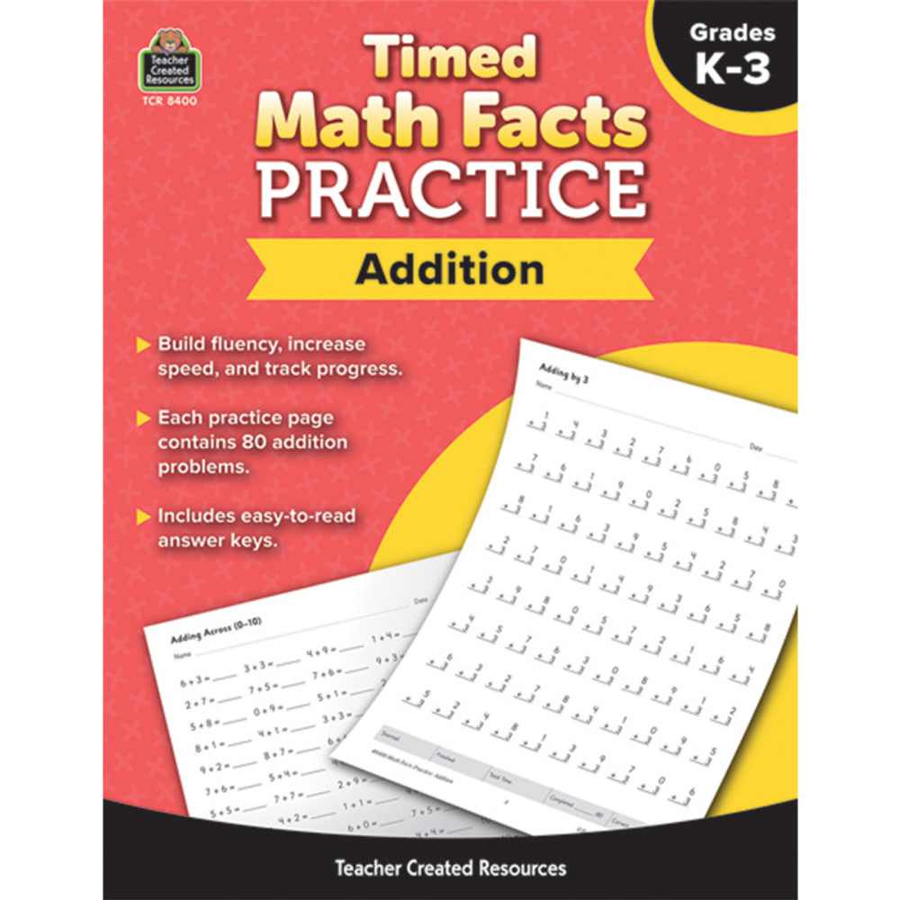 TEACHER CREATED RESOURCES Teacher Created Resources® Timed Math Facts Practice: Addition