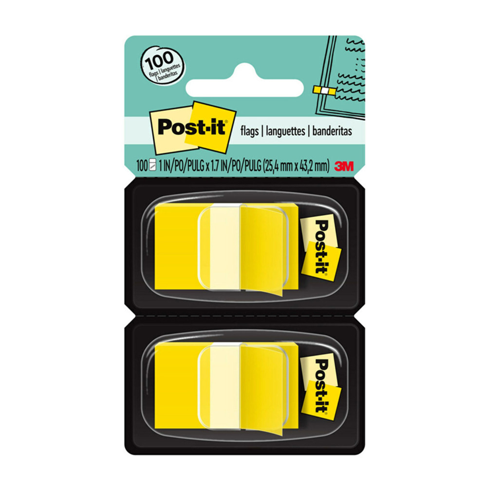 3M COMPANY Post-it® Flags - Yellow, 50/Dispenser, 2 Dispenser/Pack