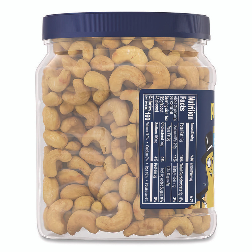 KRAFT FOODS, INC Planters® 01858 Salted Cashew Halves and Pieces, 26 oz Canister