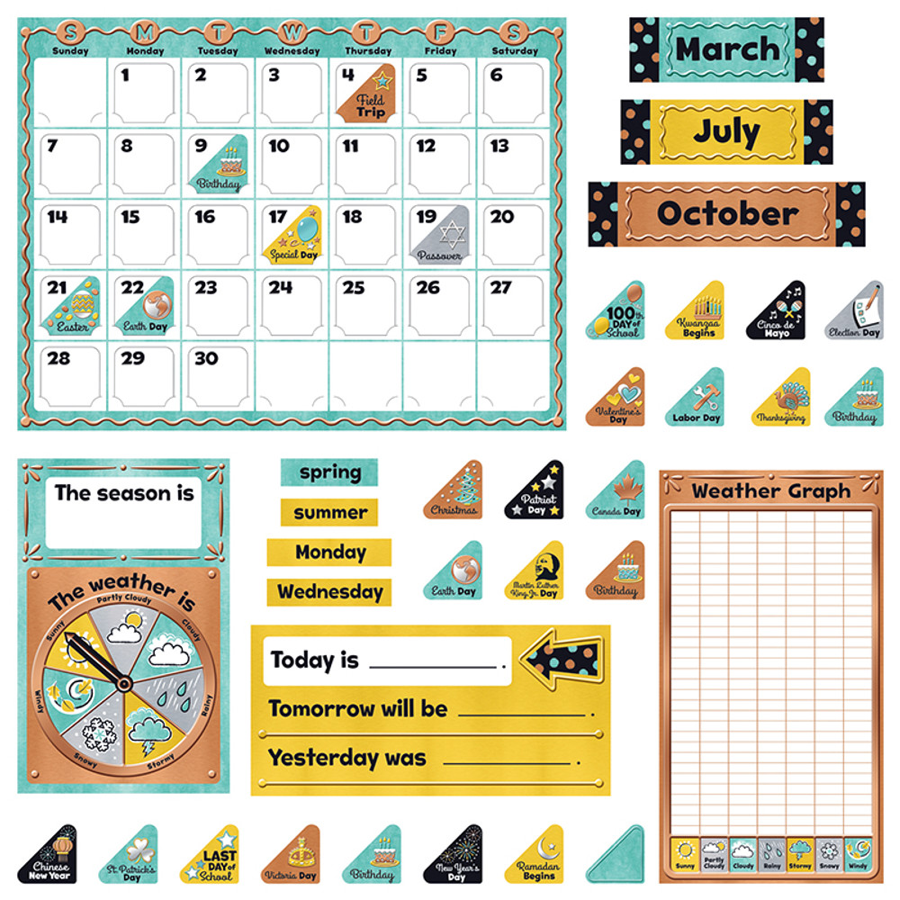 TREND ENTERPRISES INC. TREND I ♥ Metal Calendar Bulletin Board Set