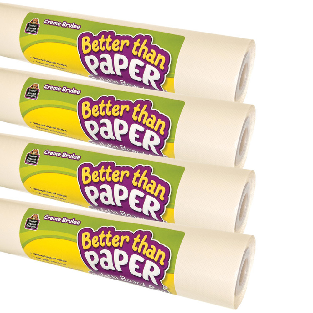 TEACHER CREATED RESOURCES Teacher Created Resources® Better Than Paper® Bulletin Board Roll, Creme Brulee, 4-Pack