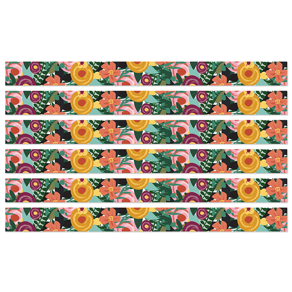 CARSON DELLOSA EDUCATION Carson Dellosa Education Grow Together Floral Garden Straight Borders, 36 Feet Per Pack, 6 Packs