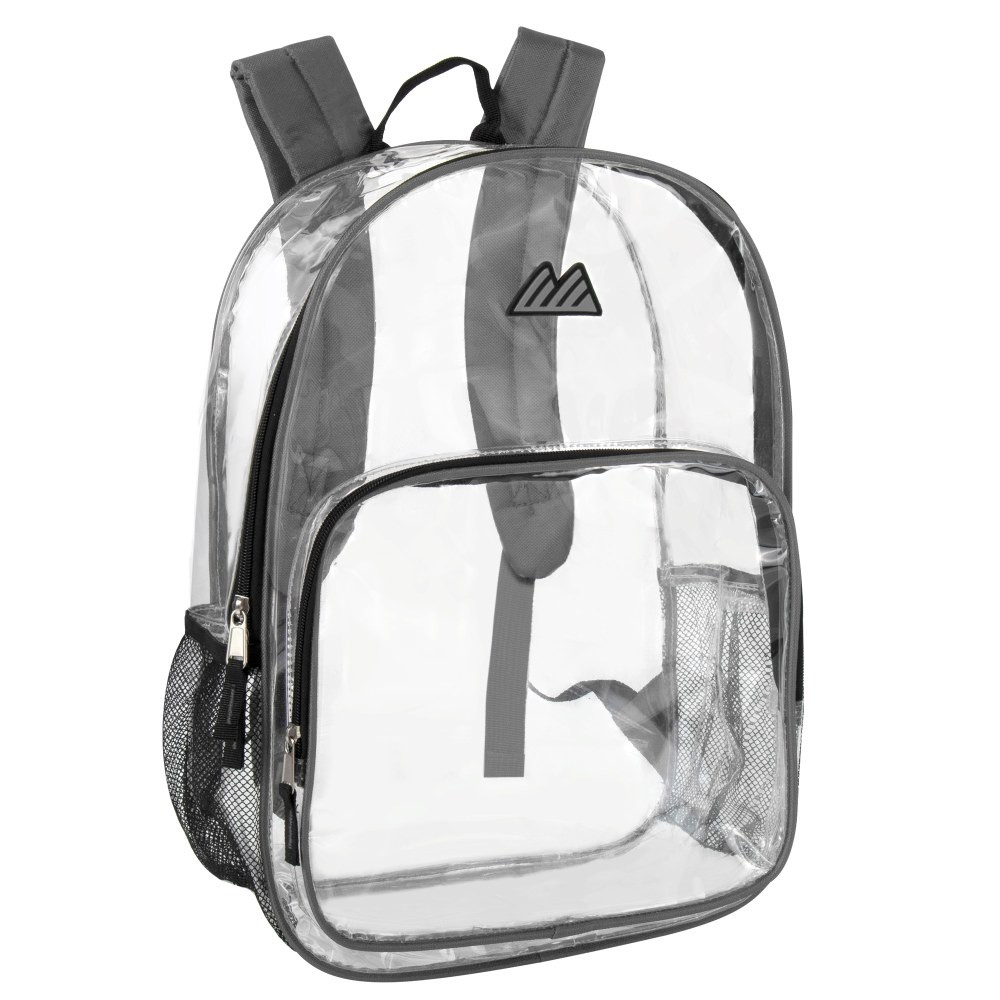 A.D. SUTTON & SONS/PACESETTER 2007GRY Summit Ridge Heavy-Duty Clear Backpack, Gray Trim