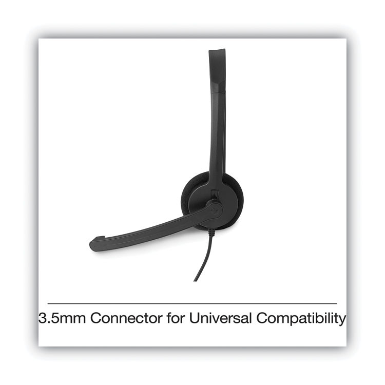VERBATIM CORPORATION 70722 Mono Headset with Microphone and In-Line Remote, Black