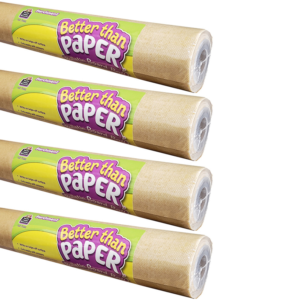 TEACHER CREATED RESOURCES Teacher Created Resources® Better Than Paper® Bulletin Board Roll, 4' x 12', Parchment, Pack of 4