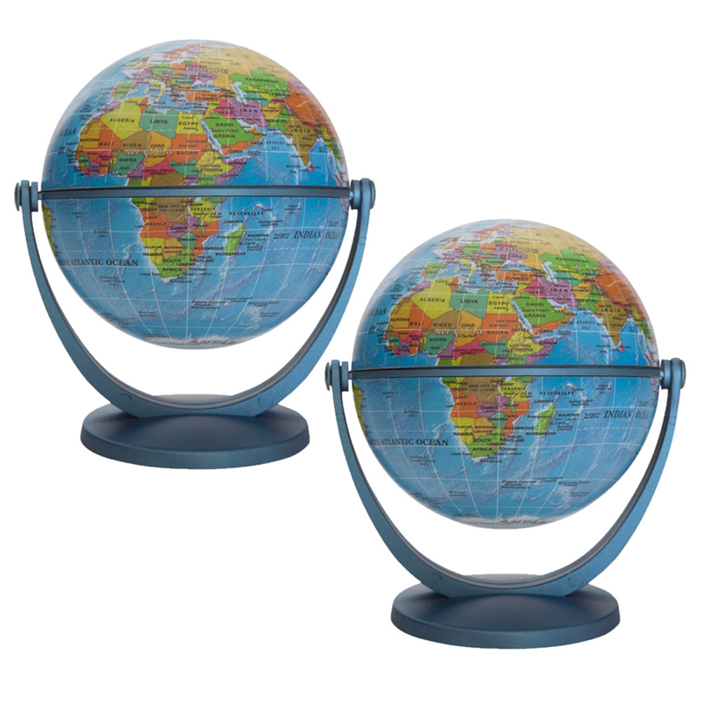 WAYPOINT GEOGRAPHIC Waypoint Geographic Blue Ocean GyroGlobe, 4", Pack of 2