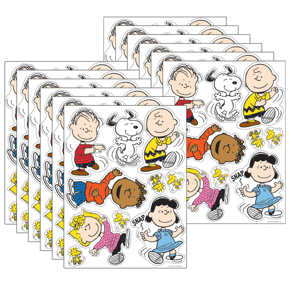 EUREKA Eureka® Peanuts® Classic Characters Window Clings, 12 Sheets