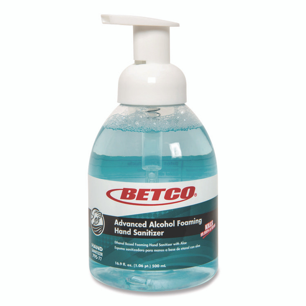 BETCO CORPORATION 795E900 Clario Advanced Alcohol Foaming Hand Sanitizer, 16.5 oz, Pump Bottle, Citrus Scent, 12/Carton
