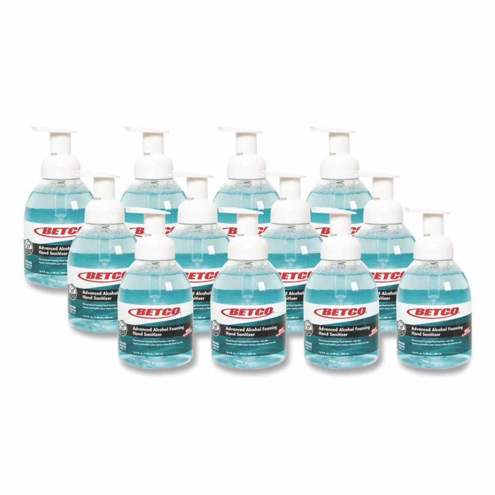 BETCO CORPORATION 795E900 Clario Advanced Alcohol Foaming Hand Sanitizer, 16.5 oz, Pump Bottle, Citrus Scent, 12/Carton