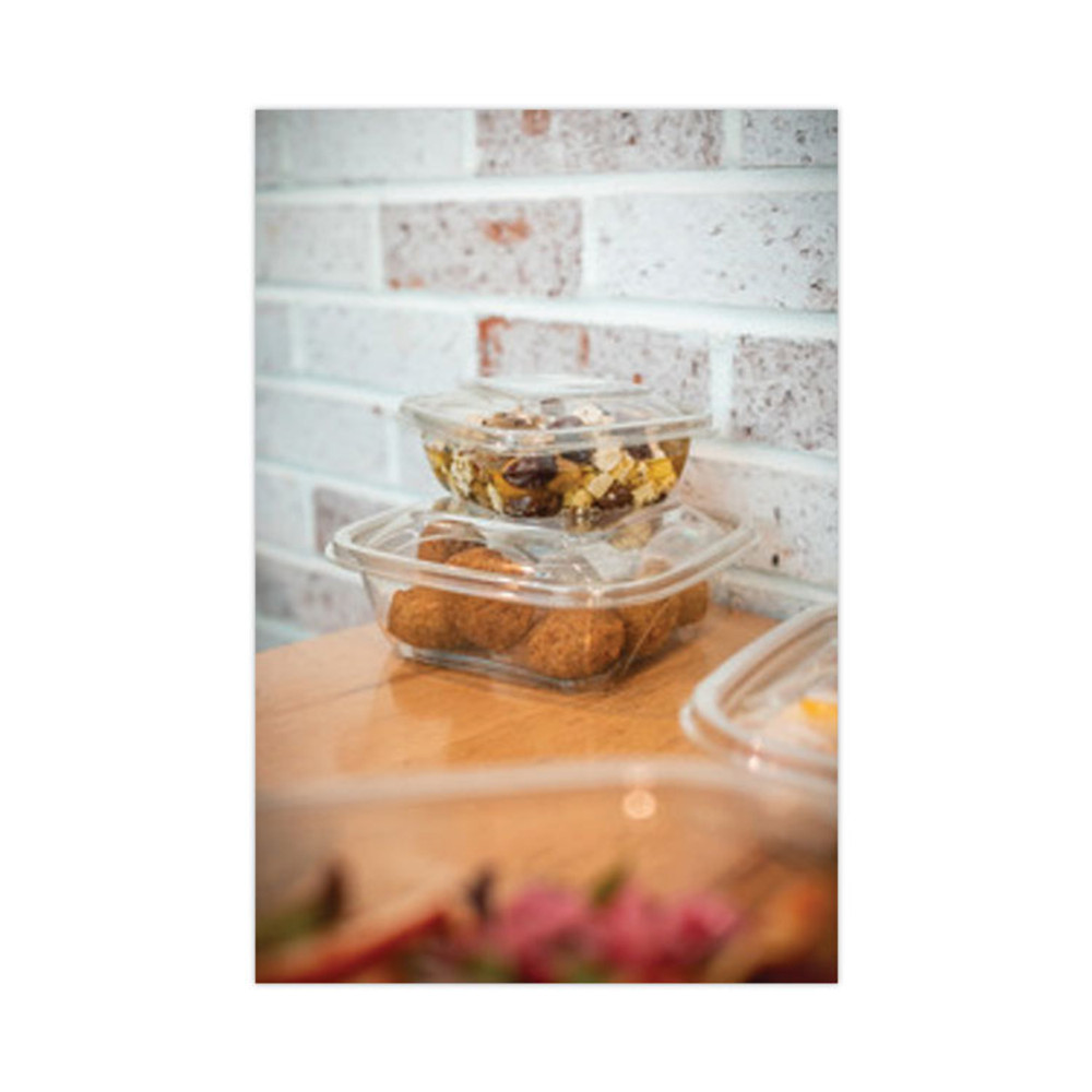 PACTIV EVERGREEN CORPORATION SAC0516 EarthChoice Square Recycled Bowl, 16 oz, 5 x 5 x 1.75, Clear, Plastic, 504/Carton