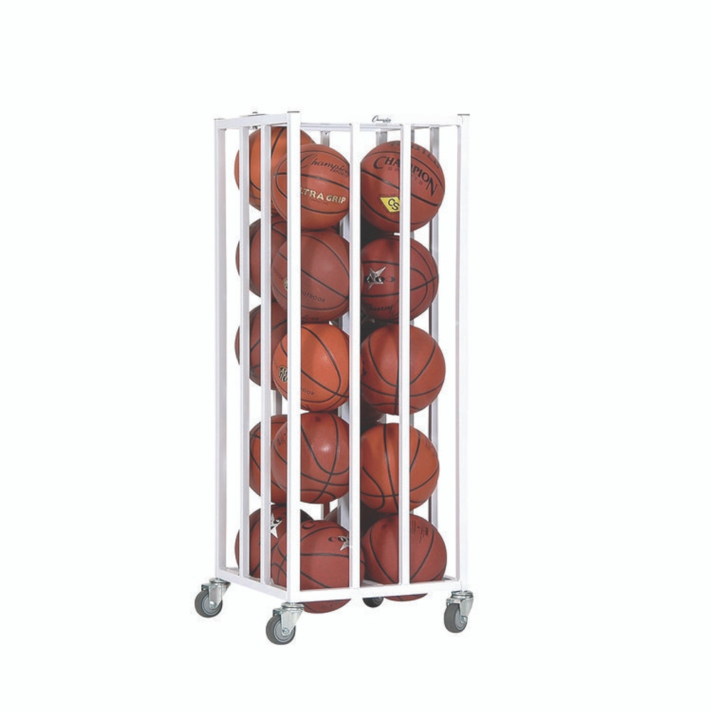 CHAMPION SPORT Sports 20BC Deluxe Vertical Ball Cage, Fits Approximately 20 Balls, Metal, 20" x 20" x 48", White