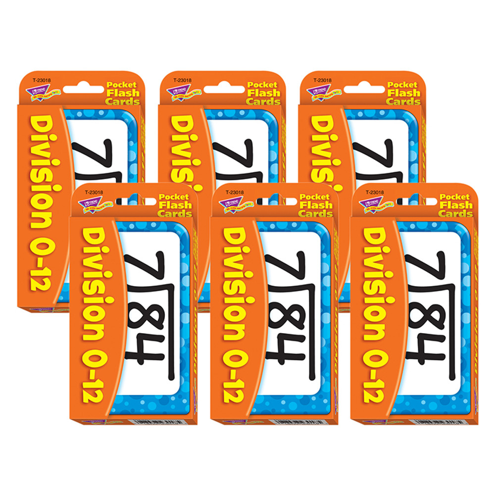 TREND ENTERPRISES INC. TREND Division 0-12 Pocket Flash Cards, 6 Packs