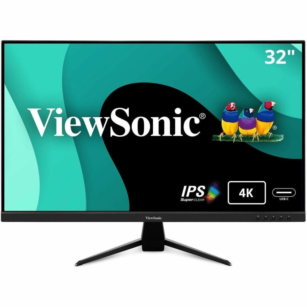 Whether you're looking to work with greater clarity or experience entertainment in a whole new light, the ViewSonic VX3267U-4K 32in monitor takes your viewing experience to a new level of immersion. This 4K UHD monitor uses state-of-the-art IPS panel technology to deliver stunning visuals with ultra-wide viewing angles. Enjoy 3840 x 2160 resolution on a bezel-free, ultra-wide display for an edge-to-edge viewing experience unlike anything you've ever seen. Immerse yourself in vibrant true-to-life colors and enhanced contrast thanks to HDR10 content support. This powerful home office monitor features USB 3.2 Type-C connectivity for video, audio, data and up to 65W of charging power over a single cable. Connect additional devices via HDMI and DisplayPort inputs.  FLEXIBLE CONNECTIVITY: The VX3267U-4K supports laptops, PCs, and Macs with USB-C, HDMI, and DisplayPort inputsOPTIMIZED VIEW SETTINGS: Offers "Game," "Movie," "Web," "Text," and "Mono" presetsLESS CABLE CLUTTER: USB-C connectivity for fast data, audio and video transfer, and 65W charging over one cableHDR10 CONTENT SUPPORT: For deep contrast, rich color, and vibrant detailsENHANCED VIEWING COMFORT: Flicker-Free technology and Blue Light Filter for reduced eye fatigueSEE THE DIFFERENCE: 32 Inch 4K UHD (3840x2160p) IPS monitor with thin bezels