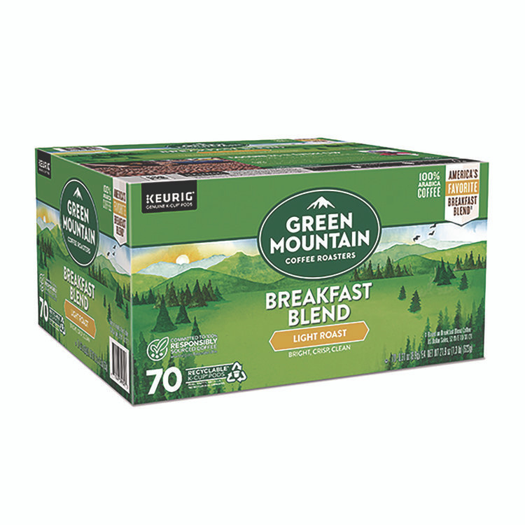 KEURIG DR PEPPER Green Mountain Coffee® 5000373741 Breakfast Blend Coffee K-Cup Pods, Regular, 70/Box